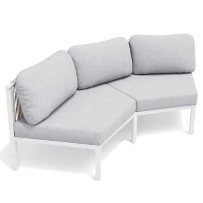 Crestlive products 2PC outdoor handcrafted woven rope design patio sofa for Balcony lawn  Beige