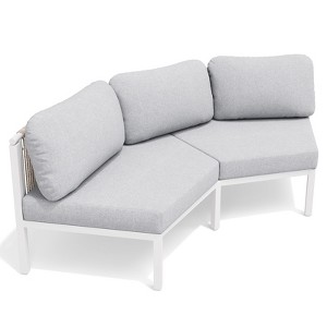 Crestlive products 2PC outdoor handcrafted woven rope design patio sofa for Balcony lawn  Beige - 1 of 4
