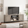 Brown TV Stand for 75inch, Farmhouse Entertainment Center with Sturdy Metal Leg & 2 Open Shelves, Wooden TV & Media Console Cabinet for Living Room - 4 of 4
