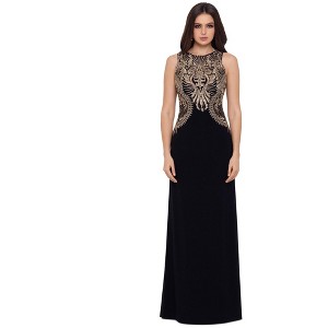 Betsy & Adam Womens Embellished Bodice Gown Dress, Black, 4 - 1 of 1