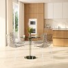 LeisureMod Kitchen and Dining Stackable Chair in Stainless Steel Base Set of 2 in Clear - image 2 of 4