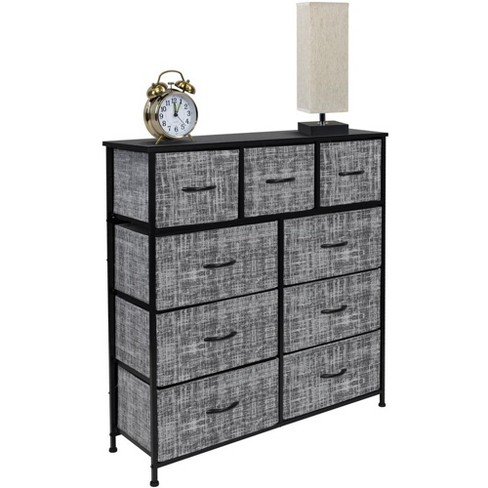 Sorbus Dresser With 9 Drawers - Furniture Storage Chest Tower Unit For  Bedroom, Closet, Etc - Steel Frame, Wood Top, Fabric Bins : Target