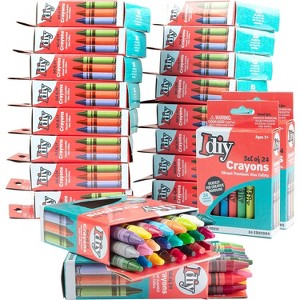 IDIY Individually Packaged Wrapped Boxes Wax Crayons (20 Packs, 24 colors, 480 pc total) -ASTM Safety Tested - Gift Idea for Kids & Adults - 1 of 3