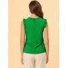 INSPIRE CHIC Women's Ruffled Curved Hem Business Office Vintage Sleeveless Blouse - 4 of 4