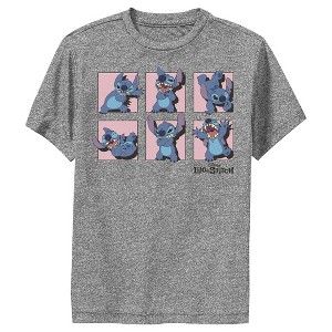 Boy's Lilo & Stitch Poses in Pink Panels Performance Tee - 1 of 4