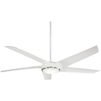 60" Minka Aire Raptor Flat White LED Ceiling Fan with Remote