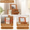 BestMassage Wooden Jewelry Cabinet with Flip Mirror 5 Drawers 2 Side Doors 8 Necklace Hooks, Brown - 3 of 4