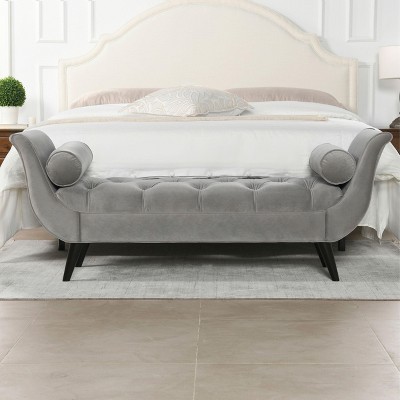 NicBex Bench End of Bed Bench Tufted Flared Arm Bench for Bedroom and Entryway, Gray