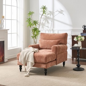 KWPZQEB 50'' Chaise Lounge Indoor, Oversized Chaise Lounge Chair with Lumbar Support & Armrests, Upholstered Plush Sofa Chair for Home Office - 1 of 4