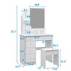 FUFU&GAGA Makeup Vanity Set with Mirror and Stool Drawer and Shelf - 3 of 4
