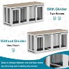 Double Dog Crate Furniture for 2 Dogs, 71" Wooden Dog Cage with Divider, Indoor Dog Kennel Tv Stand with Trays for Dogs, Sliding Barn Door Design - 3 of 4