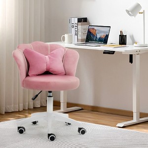 DYHOME Modern Velvet Task Chair 360 Swivel Adjustable Height Office Chair - 1 of 4