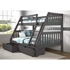 Donco Kids Austin Mission Twin Over Full Dark Grey Bunkbed with Dual Underbed Drawers - 2 of 4
