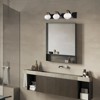 PAKOKULA 31.5 in. 3-Light Black Wall Sconce with White Globe Shades and Gold Accent - 3 of 4