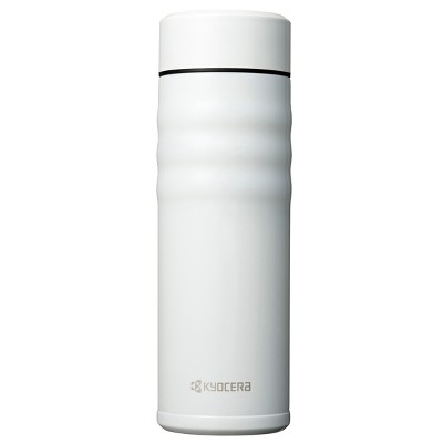 Kyocera Twist Pearl White Ceramic 17 Ounce Insulated Hot & Cold Travel Mug