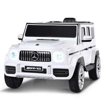 Infans 12V Mercedes-Benz G63 Licensed Kids Ride On Car, Electric Motorized Toddler Ride On Car Toy with Remote, Lights, Music, Horn, Suspension System, Battery Powered Vehicle for Children, White