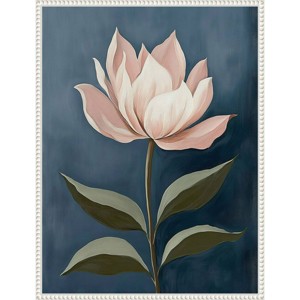 Amanti Art Floral on Blue by Tradelink Inhouse Artist Framed Canvas Wall Art - 1 of 4