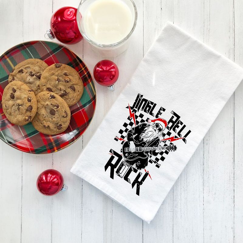 City Creek Prints Jingle Bell Rock Santa Tea Towels - White, 2 of 3