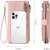 FATMOON Women's RFID Blocking Wristlet Wallet - Large Capacity Genuine Leather Wallet with 24 Card Slots & Double Zipper,for Travel, Shopping - 3 of 4