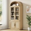 Arched Bookcase with Doors Modern 6-Tier Bookshelf with Storage Wooden Display Cabinet Farmhouse Storage Shelves for Living Room, Kitchen, Office - 4 of 4
