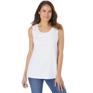 Woman Within Plus Size Beaded Tank Top - 1 of 4