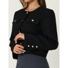 Hobemty Women's Work Cropped Long Sleeve Elegant Tweed Blazer - 4 of 4