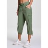 RBX Active Women's Cargo Style Capri Pants, Quick Drying Adjustable Leg Cropped Jogger Pant for Casual Wear, Hiking, Workouts - 3 of 4