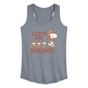 Women's - Peanuts - Lets Go Hiking Graphic Racerback Tank - 1 of 4