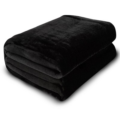 Black best sale fleece blanket