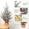TackView 24''Table Top Christmas Tree, Artificial Tree Table Centerpiece with Snow Flocked for Home Office Desk Decoration - 4 of 4