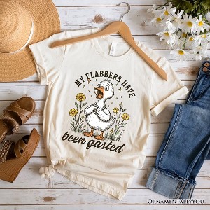 My Flabbers Have Been Gasted Goose T-Shirt, White and Natural Funny Tee for Humorous Women| OrnamentallyYou - 1 of 4
