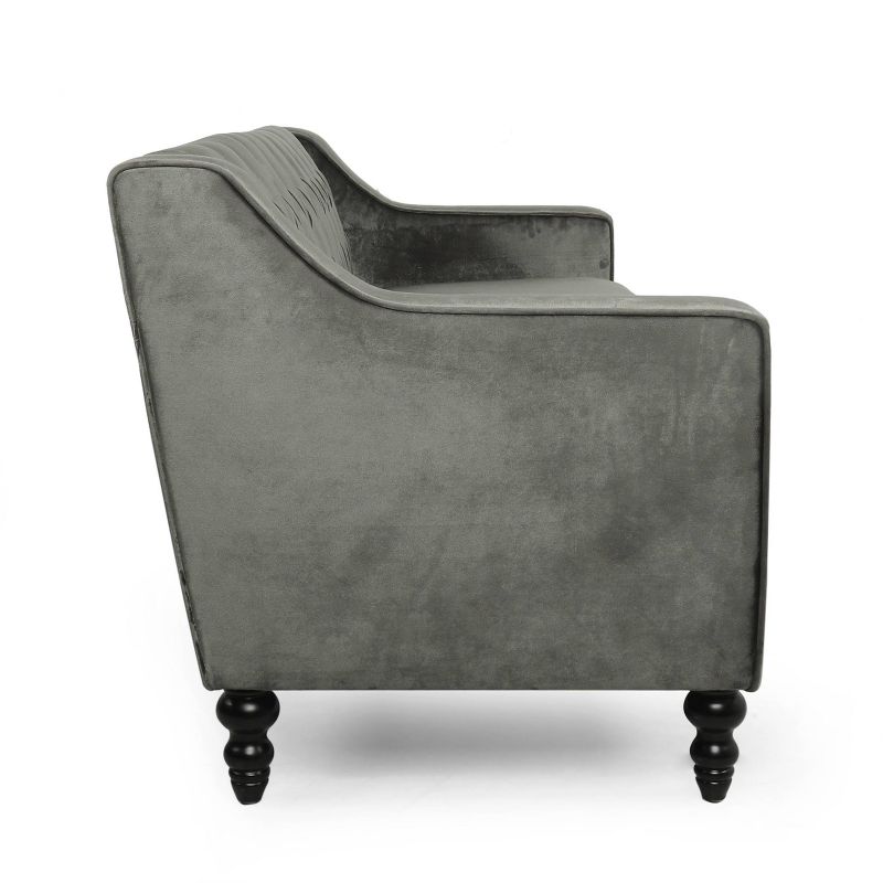 Knouff Modern Glam Tufted Velvet 3 Seater Sofa - Christopher Knight Home, 5 of 12