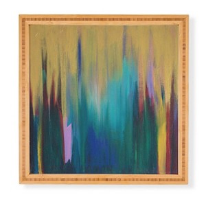 Deny Designs Tina Salazar Green Gold Abstract Framed Wall Art Bamboo - 1 of 3