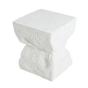 ACEPANO 16 in. W Modern Minimalist Magnesium Oxide Side Table for Outdoor & Indoor-White - 1 of 4