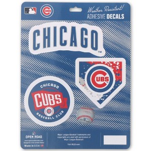 MLB Chicago Cubs Sticker Decal - 3pk - 1 of 4