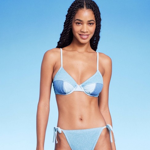 Girl's Denim Triangle Bikini 