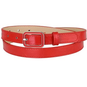 INSPIRE CHIC Women's Thin Rectangle Pin Buckle Skinny Leather Waist Belt - 1 of 4