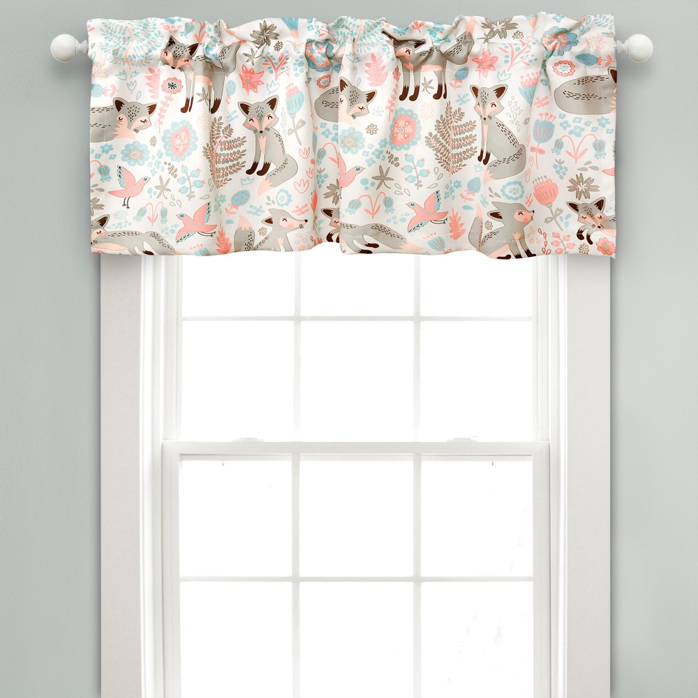 Photos - Curtain Rod / Track Kids' Pixie Fox Room Darkening Window Curtain Panels Gray/Pink - Lush Déco