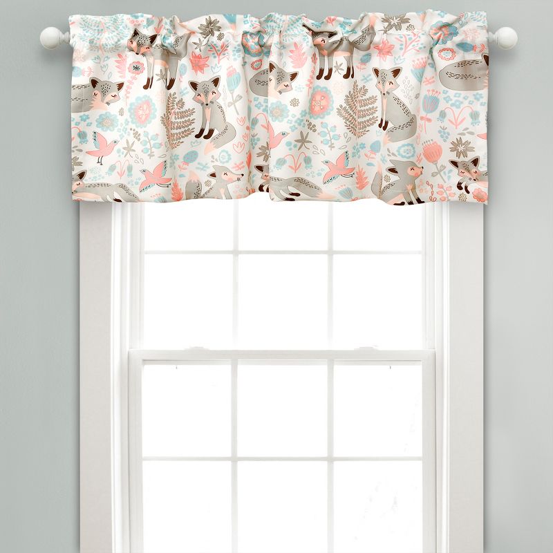 Kids&#39; Pixie Fox Room Darkening Window Curtain Panels Gray/Pink - Lush D&#233;cor, 1 of 9