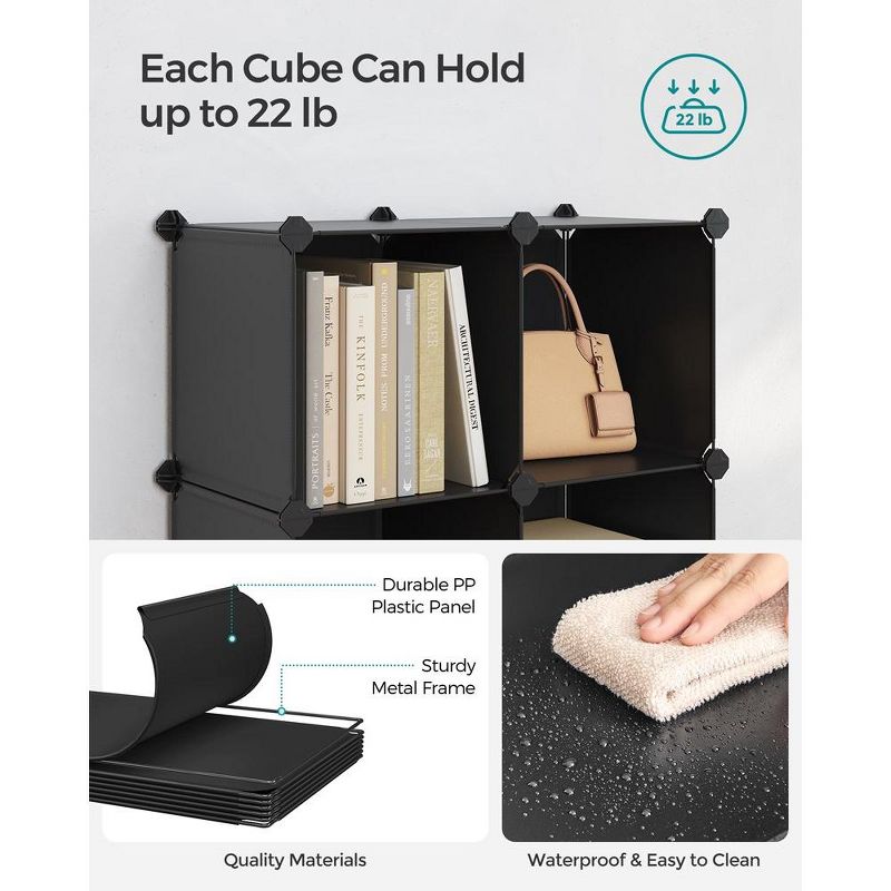 SONGMICS DIY Cube Storage Organizer Shelf Cabinet Bookshelf Bookcase, 4 of 9