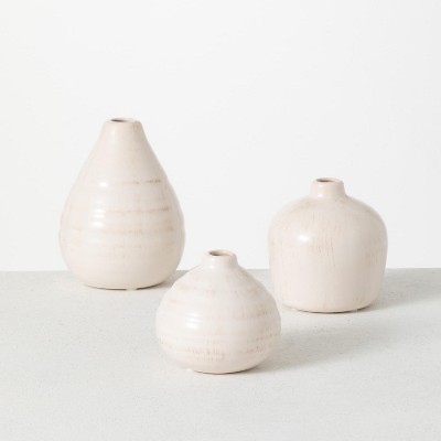 Sullivans Set 3 Small Ceramic Vases 3"H  4"H & 5"H