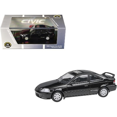 1999 Honda Civic Si EM1 Flamenco Black with Sunroof 1/64 Diecast Model Car  by Paragon Models