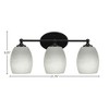 Toltec Lighting Capri 3 - Light Vanity in  Matte Black with 5" White Linen  Shade - 2 of 2