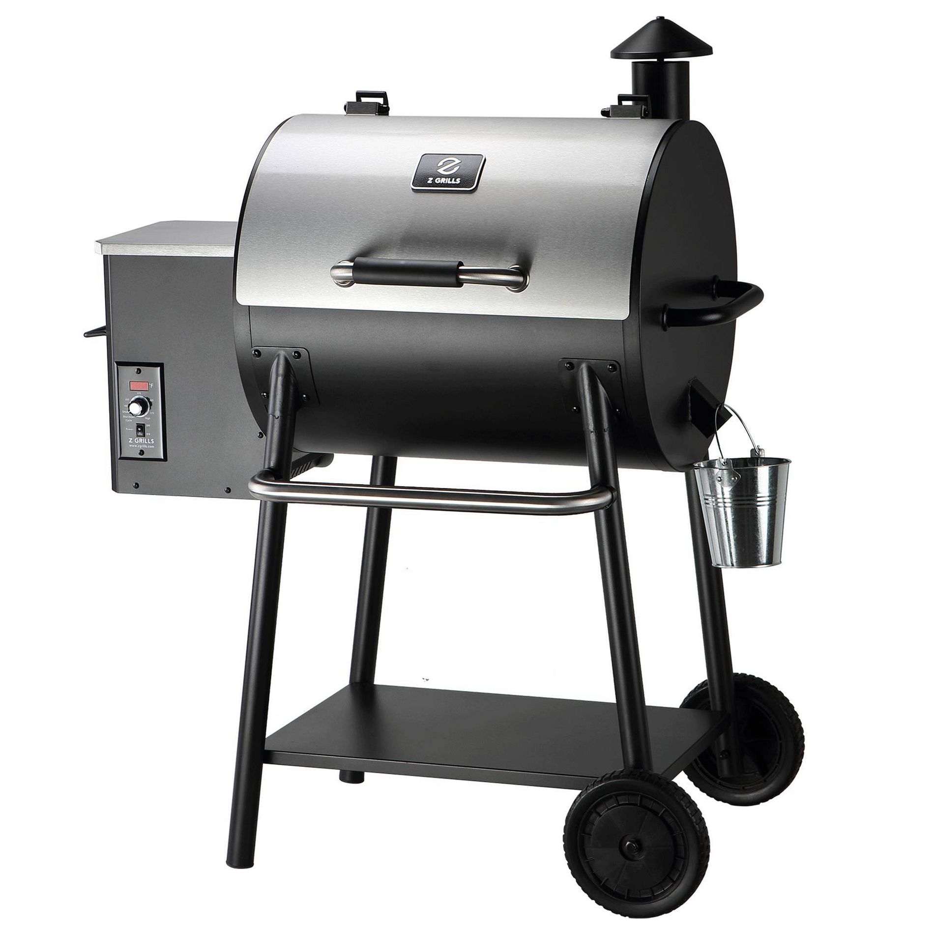 ZPG-550A2E Wood Pellet Grill BBQ Smoker Digital Control - Silver - Z Grills: Outdoor Cooking, Porcelain-Coated Grates