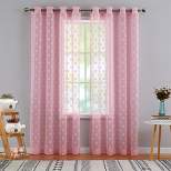 Trinity Farmhouse Floral Curtains Boho Sheer Voile Window Drapes for Living Room Bedroom