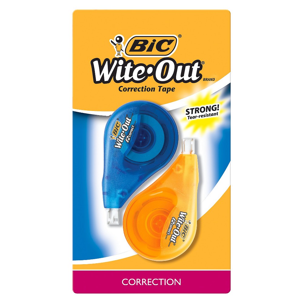 UPC 070330505926 product image for BiC Wite-Out Correction Tape 2ct Orange/Blue: Whiteout Tape, Stationery & Office | upcitemdb.com