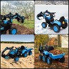 12V Kids 3 in 1 Ride on Excavator & Tractor with Detachable Trailer, Kids Electric Vehicles with LED Lights - 4 of 4