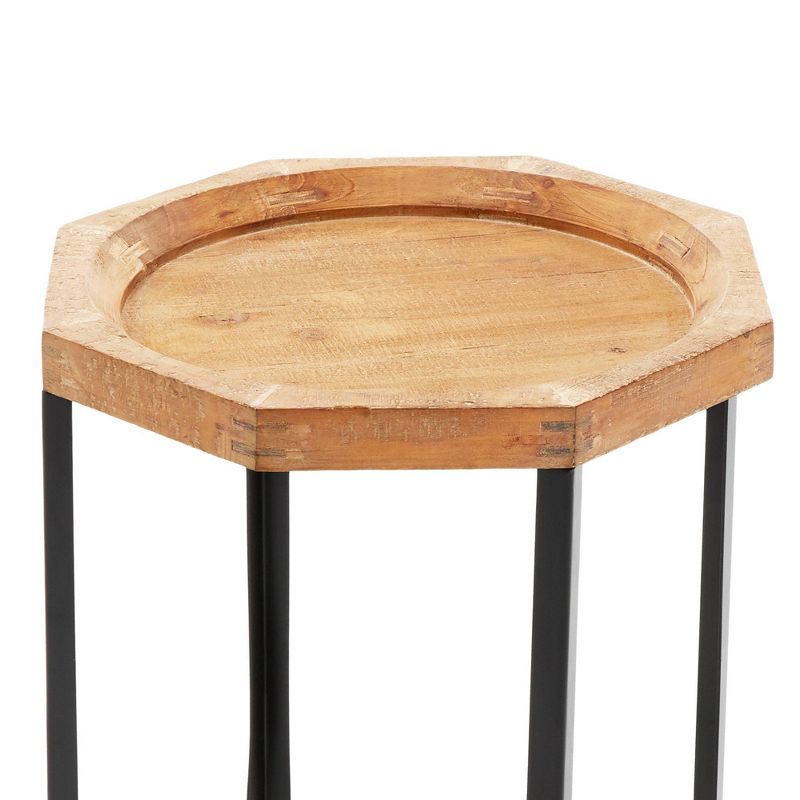 Grayson Wood and Metal Side Table Natural - Finch, 4 of 9