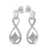 Haus of Brilliance Silver Round-Cut Diamond Accent Tilted Square and Infinity Drop Earrings - 3 of 4