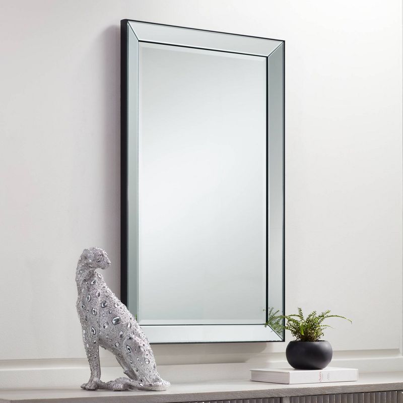 Uttermost Verne Matte Black Edging 24" x 38" Rectangular Wall Mirror, 2 of 10
